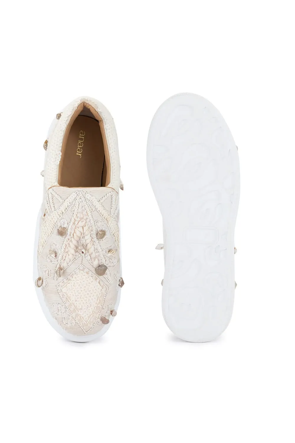Beige Paradise Classic Wedge Sneakers