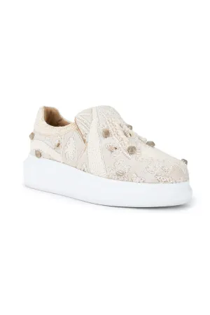 Beige Paradise Classic Wedge Sneakers