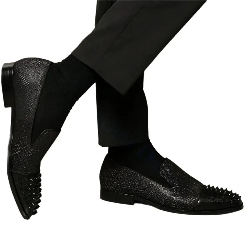 Black Half-Nailed Loafers
