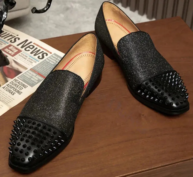 Black Half-Nailed Loafers