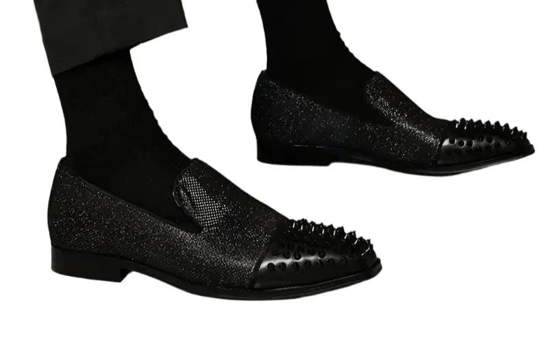 Black Half-Nailed Loafers