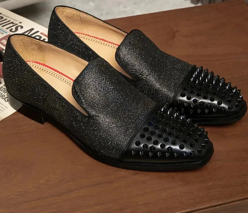 Black Half-Nailed Loafers