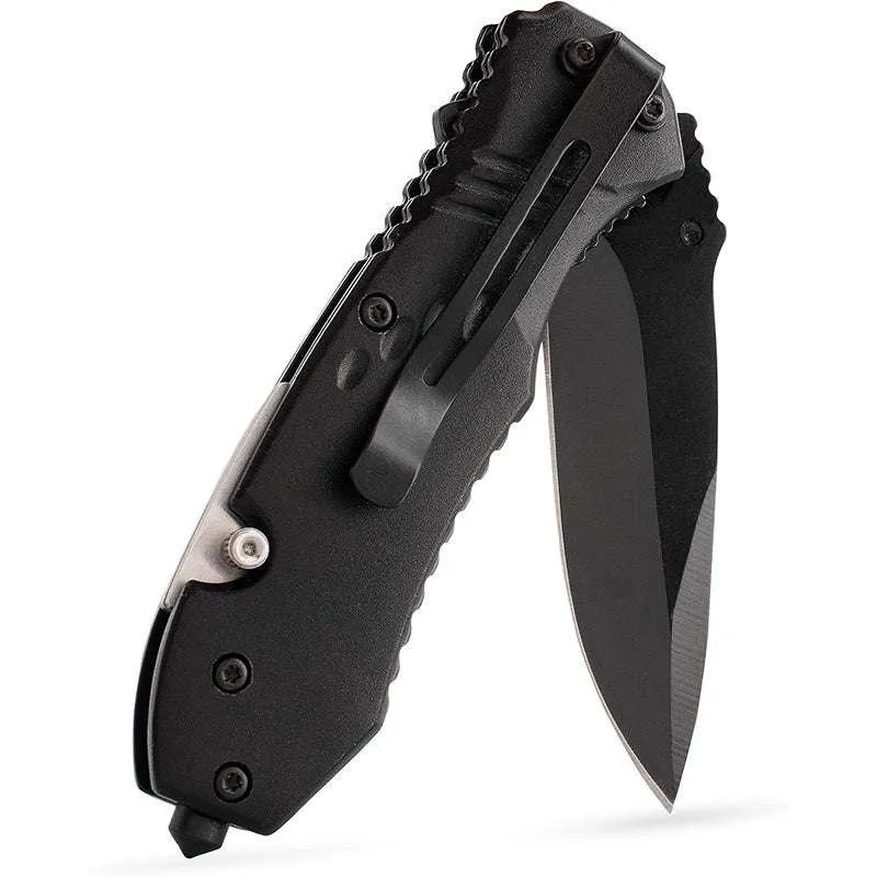 Custom Engraved Pocket Knives for Groomsmen, Black Knife
