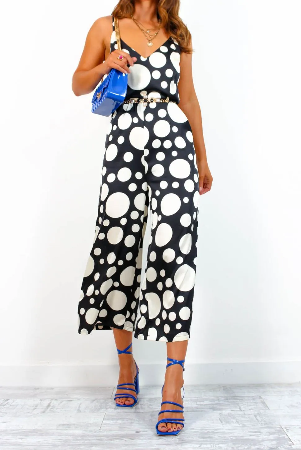 Dot In Love - Black White Polka Dot Jumpsuit