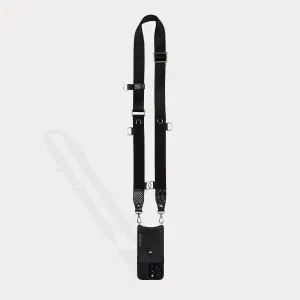 Fiona Side-Slot Crossbody Bandolier - Black/Silver