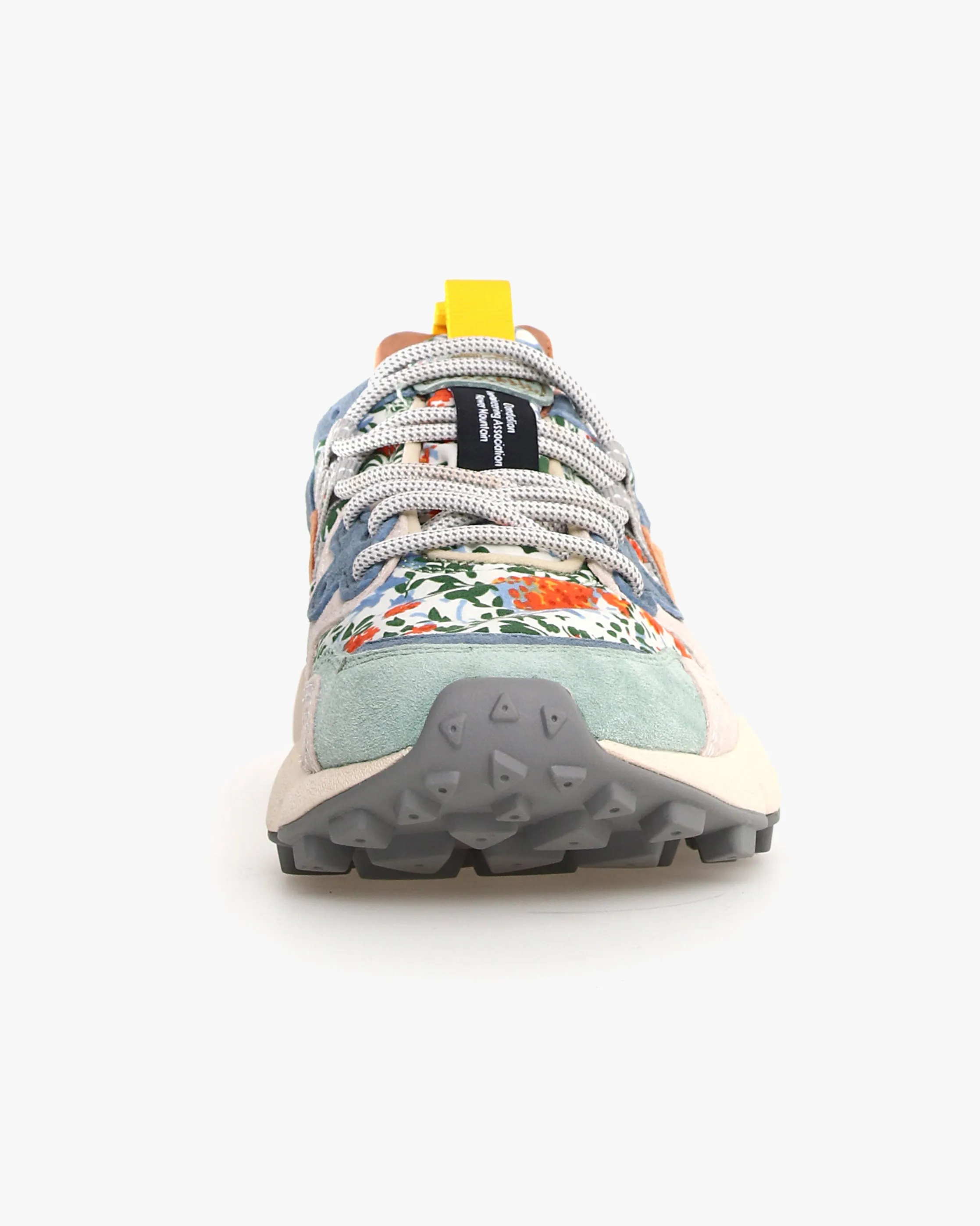 Flower Mountain Womens Yamano 3 Suede & Printed Cotton - Spring Flowers Grey / Milk