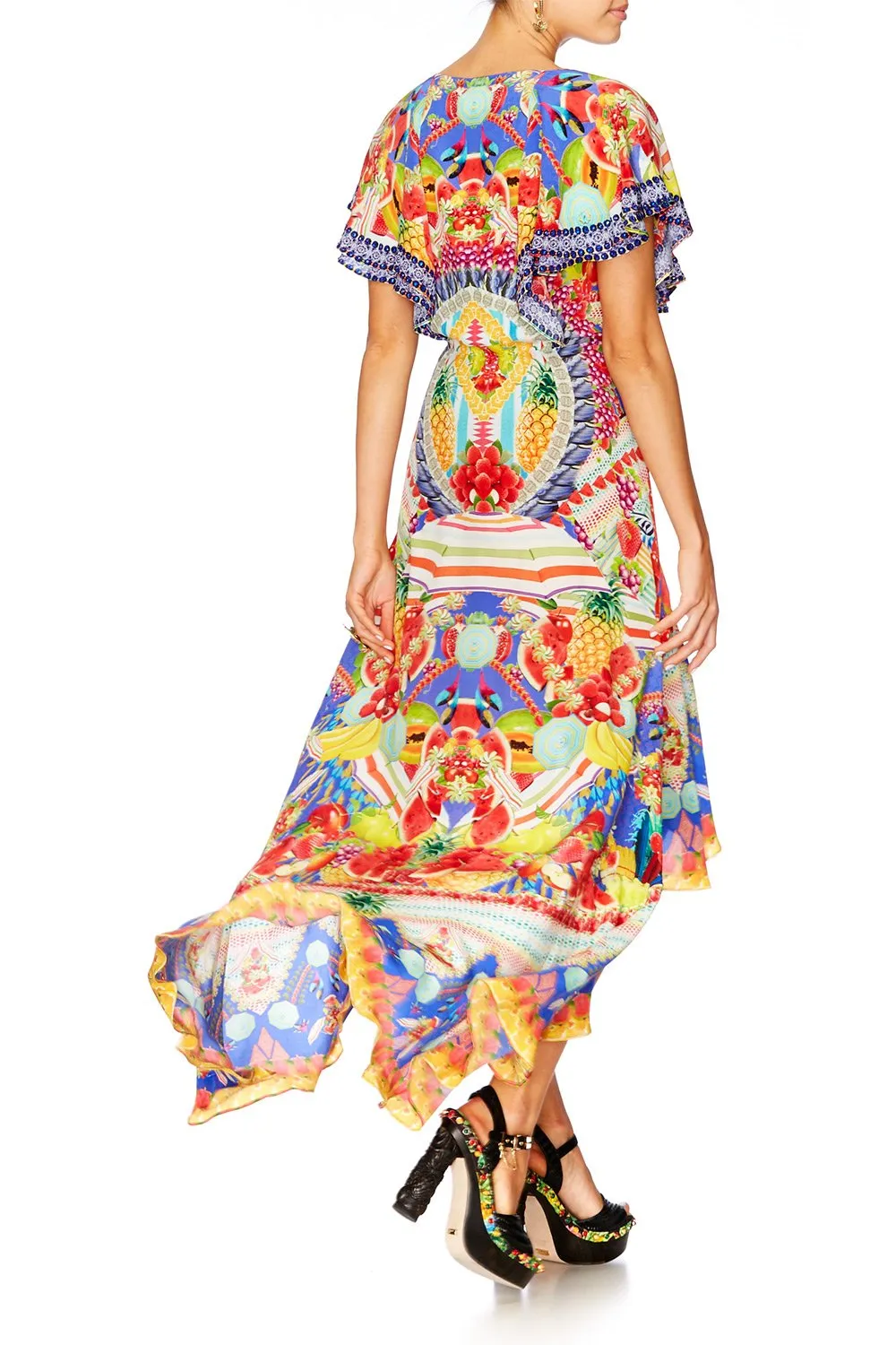 FRILL SLEEVE LONG DRESS RIO RIOT