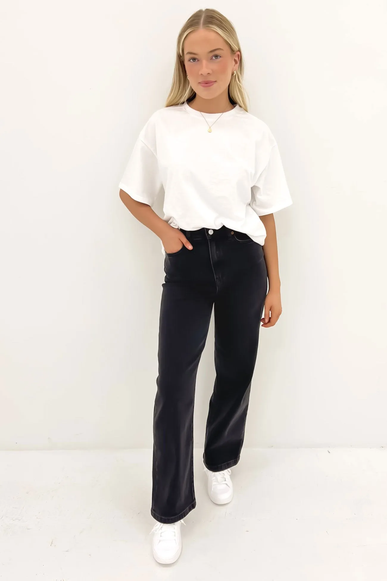 Hi Wide Leg Jean Vintage Black