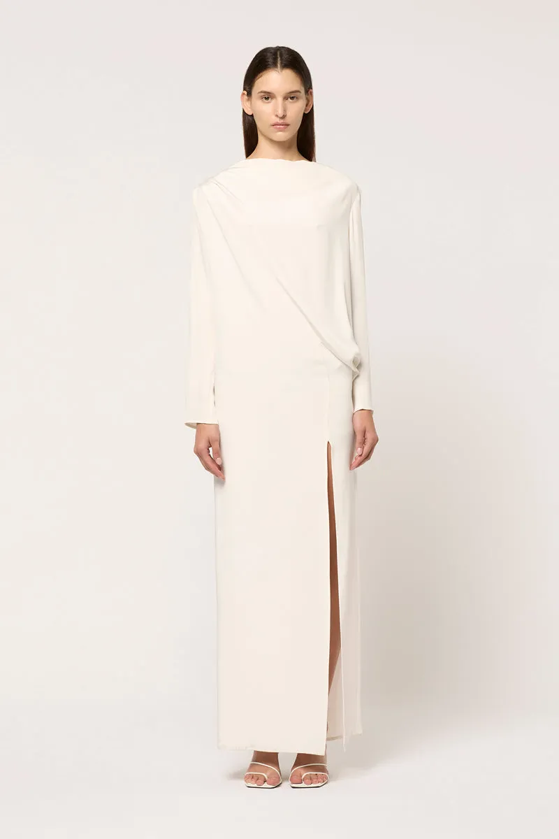 HIGH NECK WITH SCOOP BACK MAXI DRESS