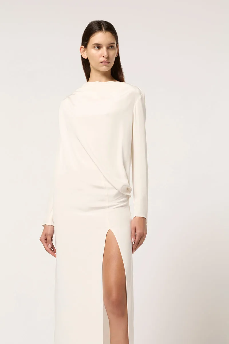 HIGH NECK WITH SCOOP BACK MAXI DRESS