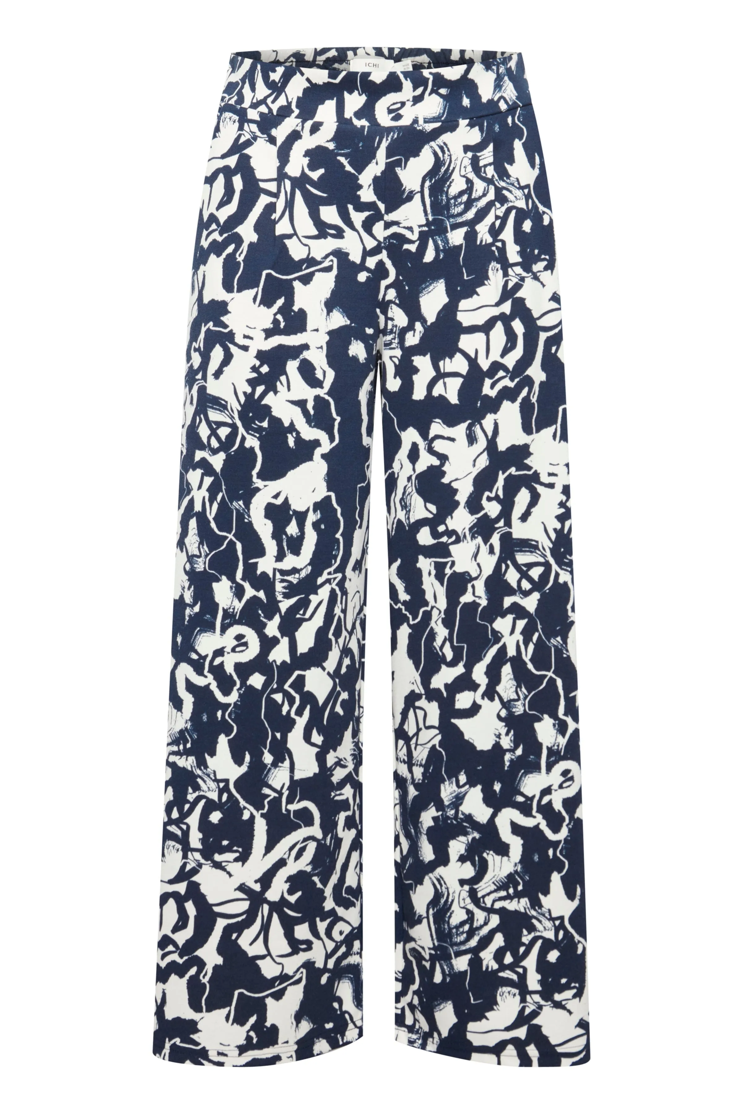 Kate Print Trousers in Total Eclipse Blue