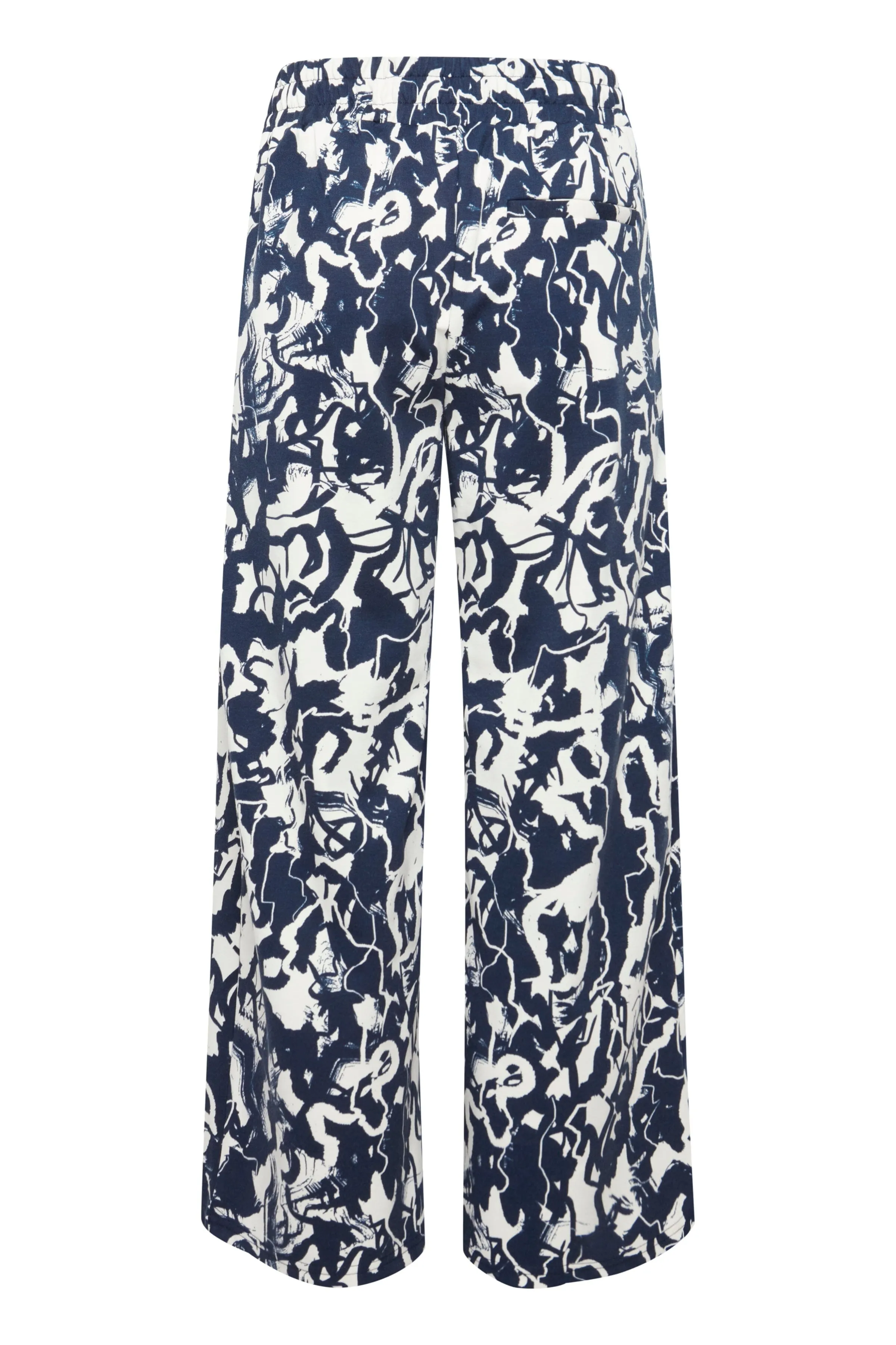 Kate Print Trousers in Total Eclipse Blue