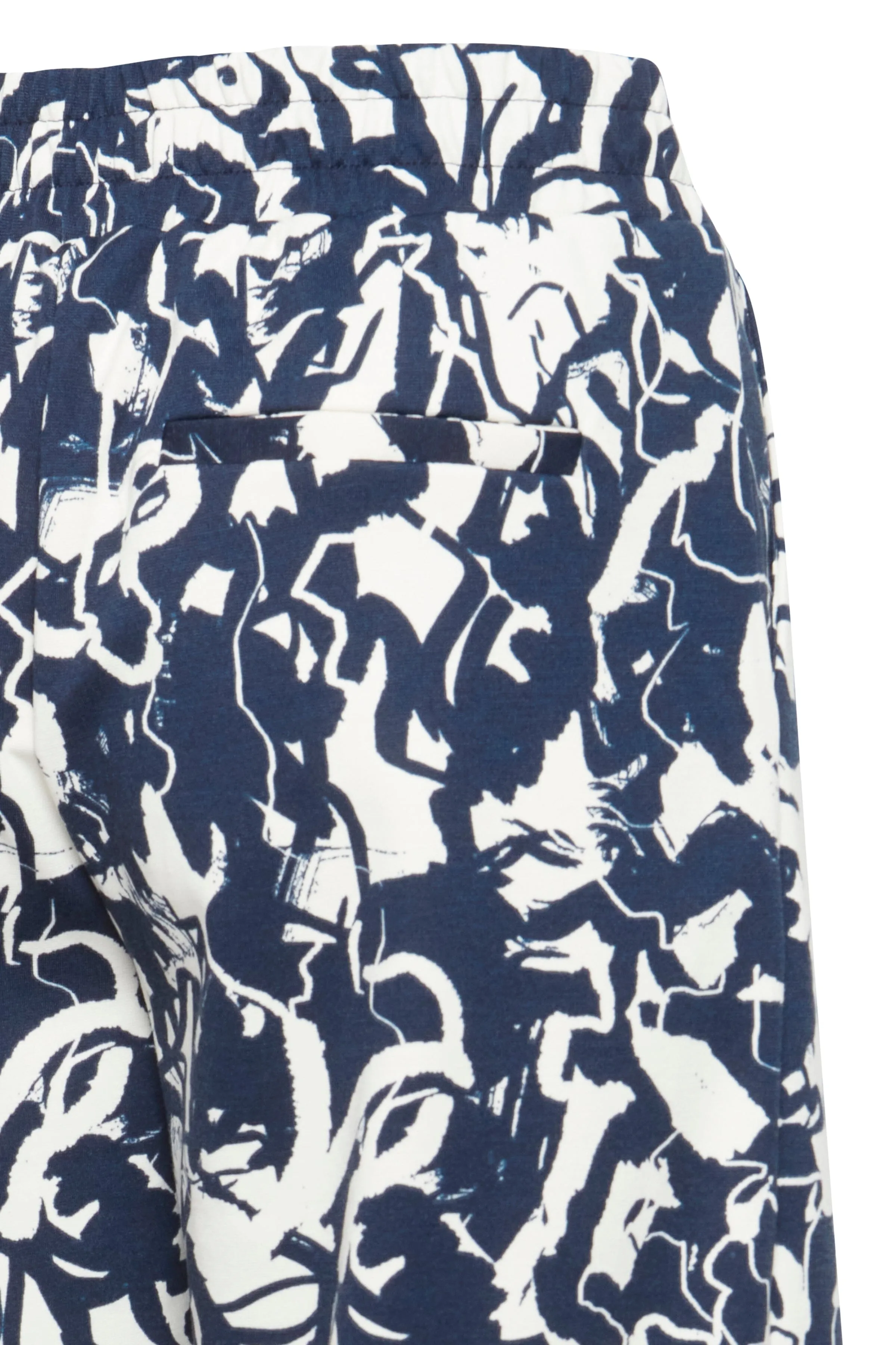 Kate Print Trousers in Total Eclipse Blue