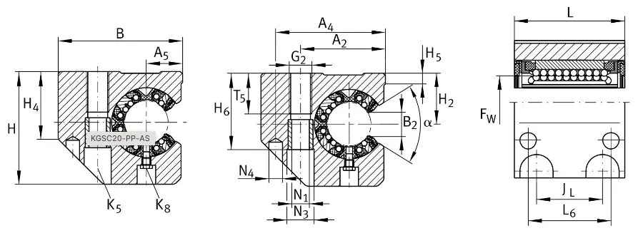 KGSCS30-PP-AS INA Linear Ball Bearing and Housing Unit 30mm