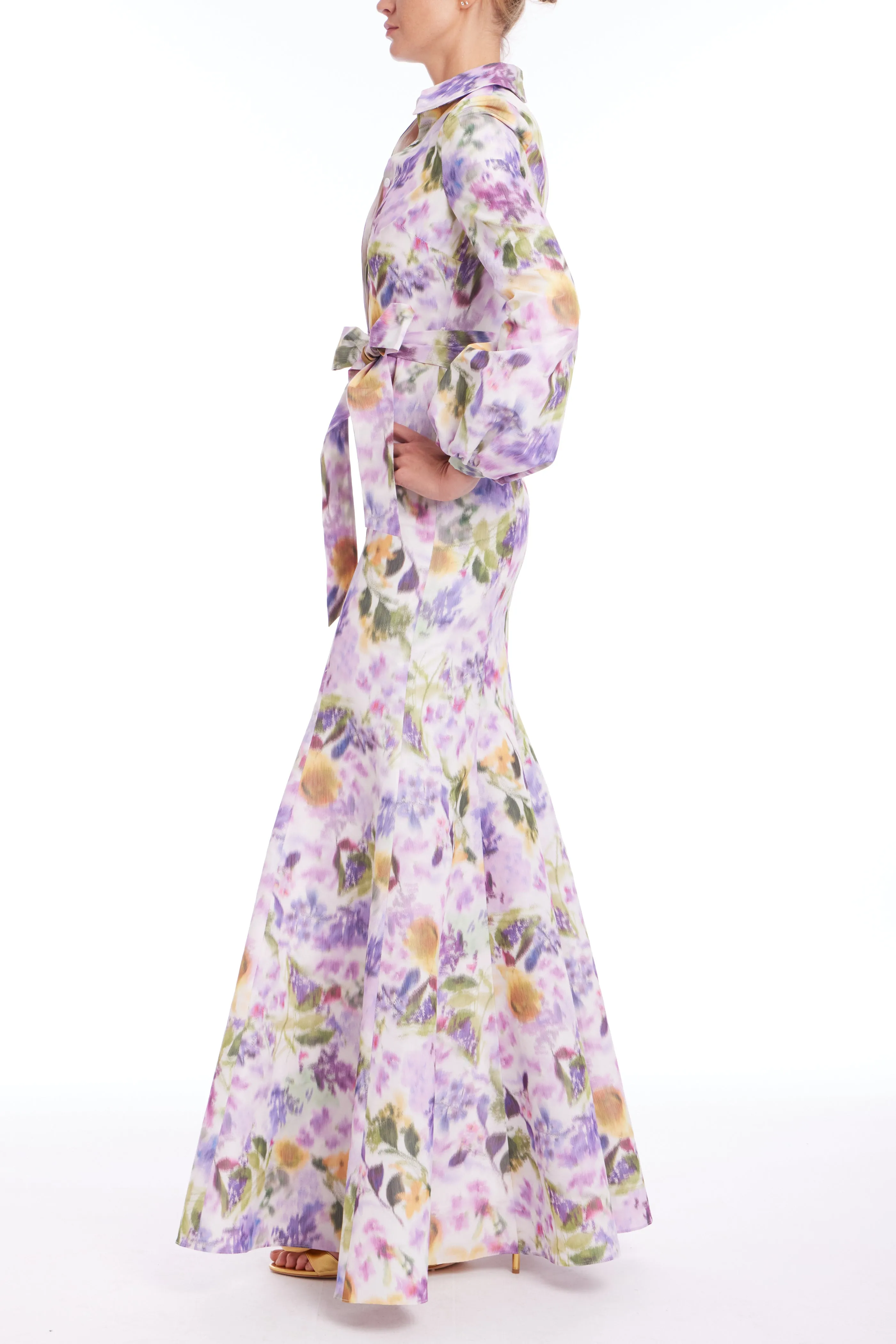 Lilac Multi-Print Mermaid Shirt Dress