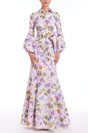 Lilac Multi-Print Mermaid Shirt Dress