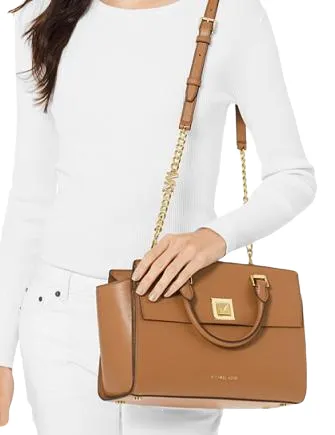 Michael Michael Kors Sylvia Medium Crossgrain Leather Satchel