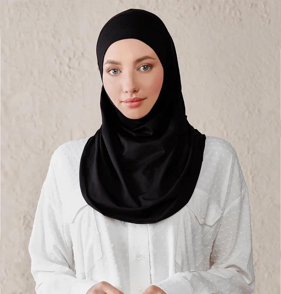 Modefa One Piece Instant Practical Hijab – Black