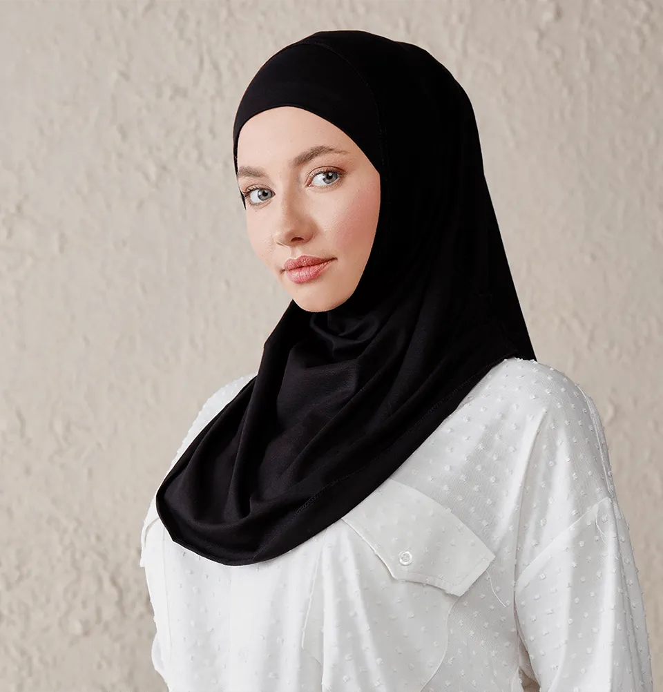 Modefa One Piece Instant Practical Hijab – Black