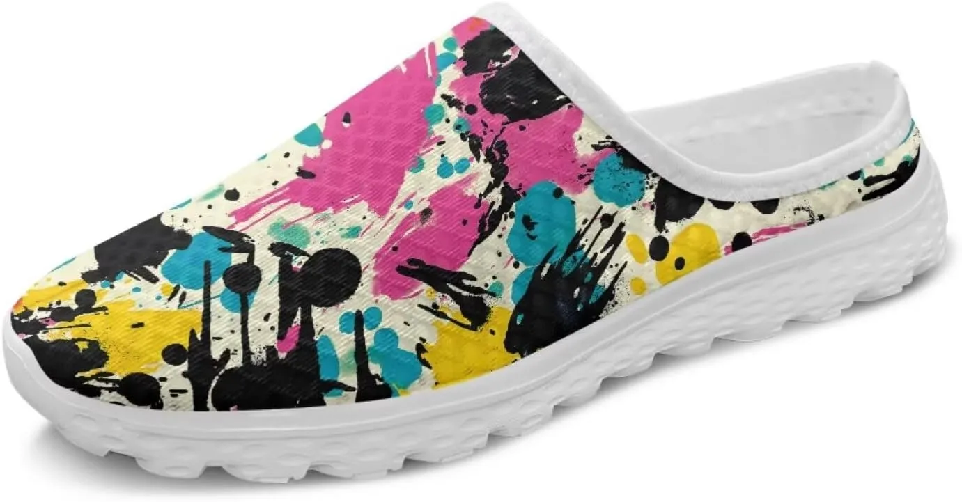 Mule Tennis Shoes for Women Breathable Loafers Lightweight Travel Garden Clogs Low Top Sneaker