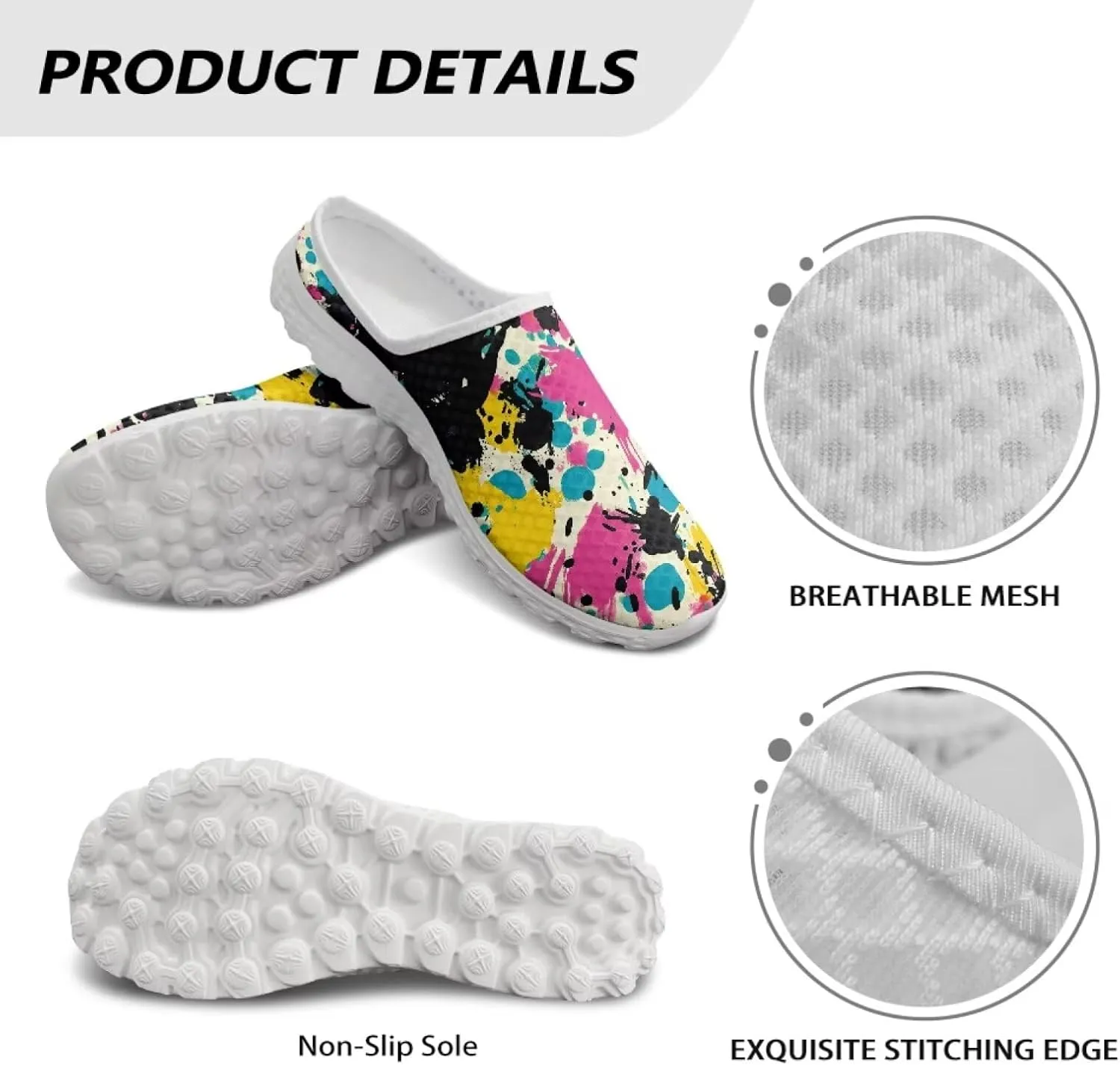 Mule Tennis Shoes for Women Breathable Loafers Lightweight Travel Garden Clogs Low Top Sneaker