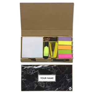 Personalized Stationery Gift Set for Adults - Marble Black