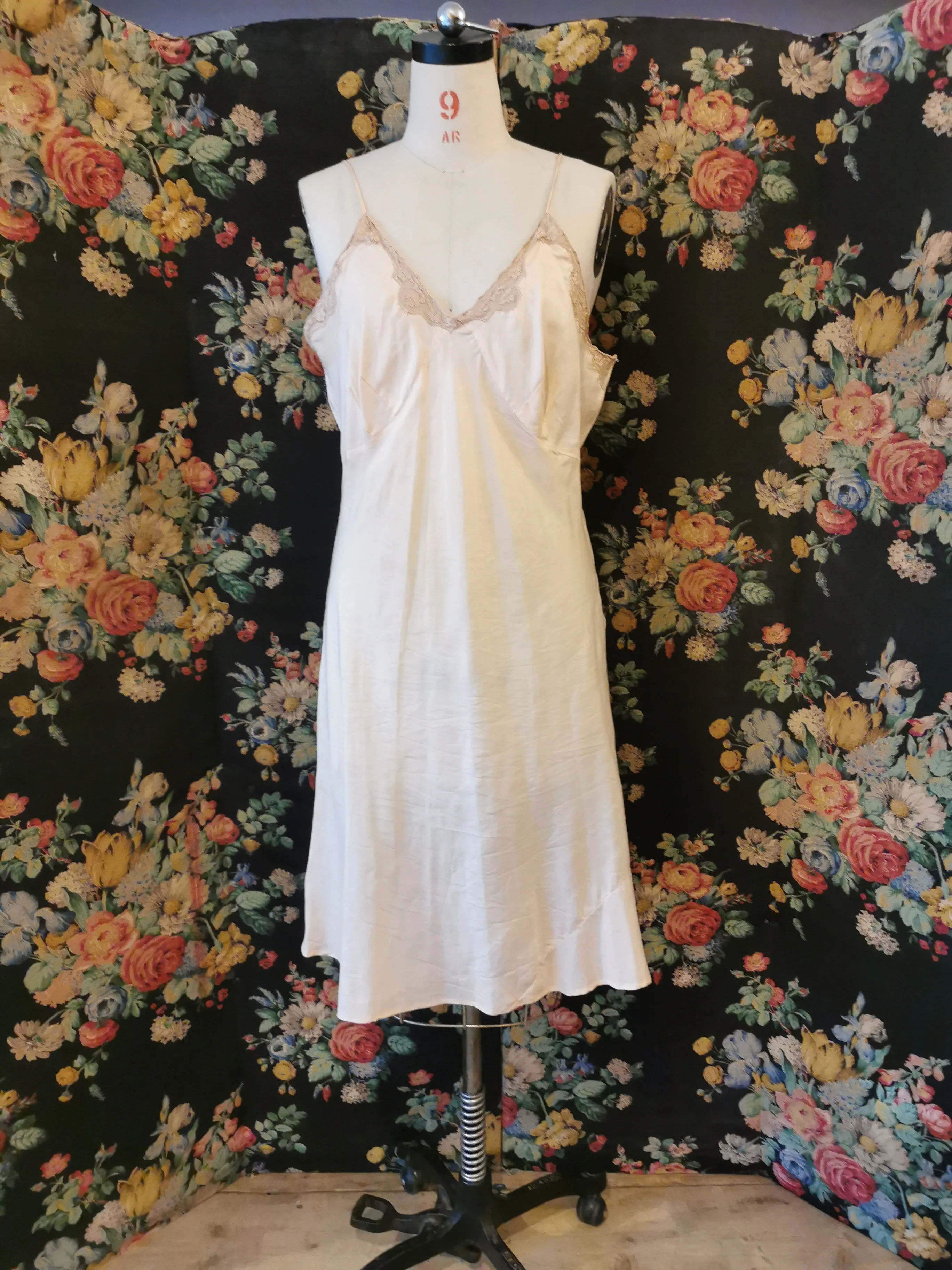 Soft pink washed silk slip
