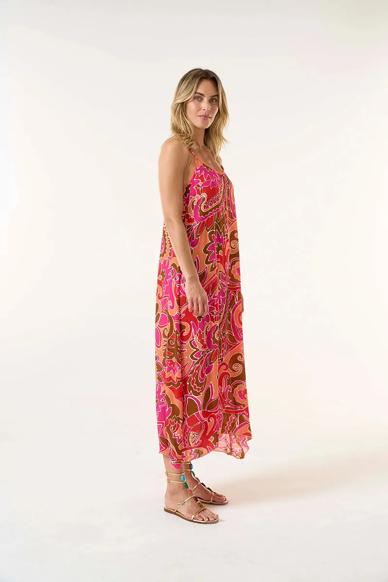 St. Georges Coral Antoinette Slip Dress