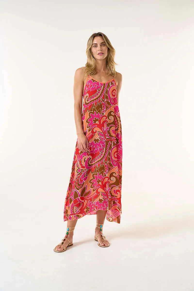 St. Georges Coral Antoinette Slip Dress