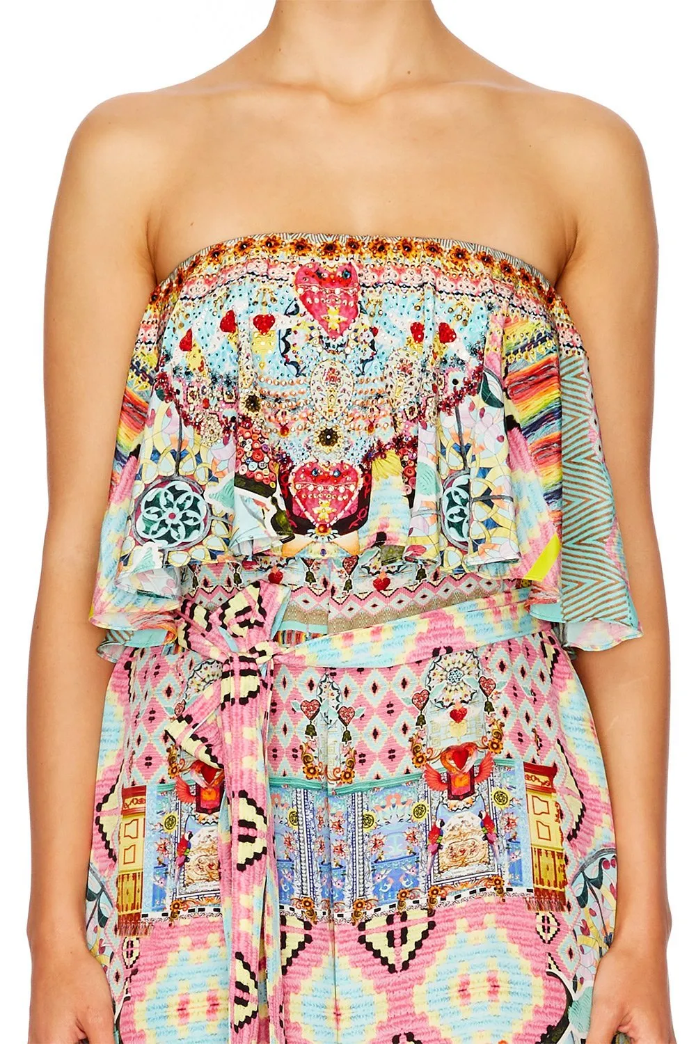 STRAPLESS JUMPSUIT WITH FRILL CLOSE TO MY HEART