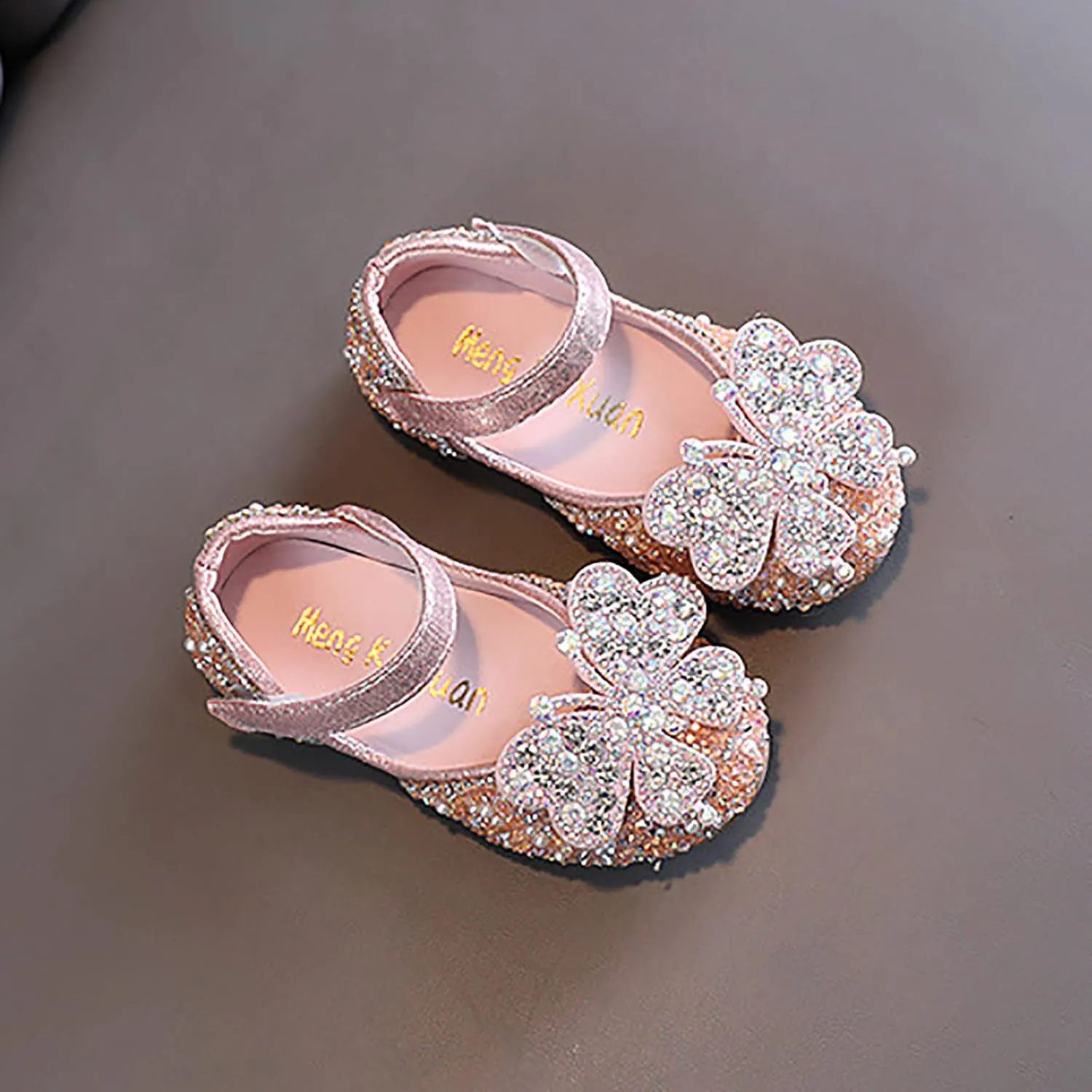 Toddler Flower Girl Dress Shoes Rhinstones Mary Jane Ballet Flats Kids Wedding Party Toddler Little Girls Sandals