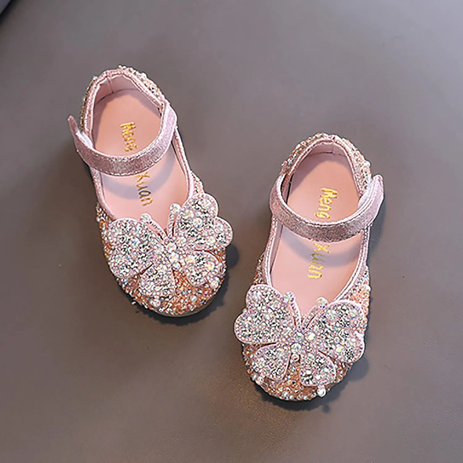 Toddler Flower Girl Dress Shoes Rhinstones Mary Jane Ballet Flats Kids Wedding Party Toddler Little Girls Sandals