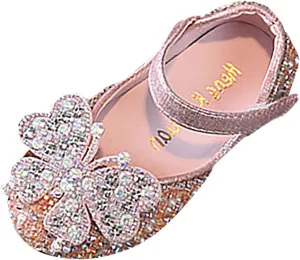 Toddler Flower Girl Dress Shoes Rhinstones Mary Jane Ballet Flats Kids Wedding Party Toddler Little Girls Sandals