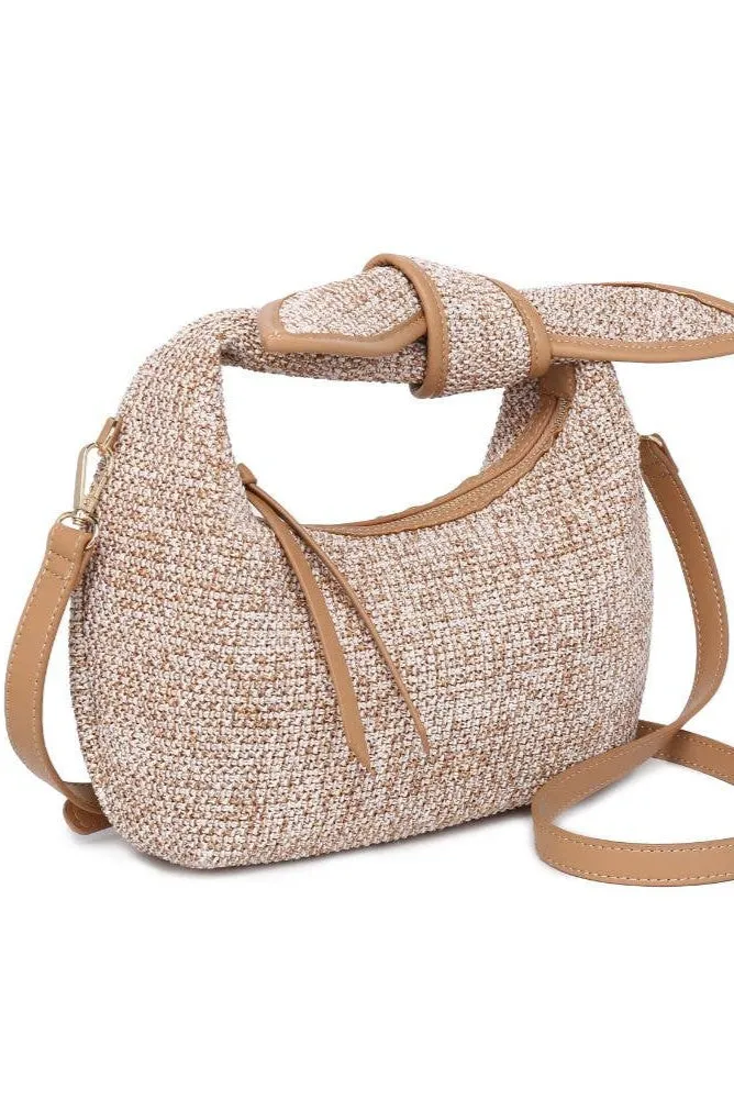 Urban Expressions - Paloma Knot Straw Crossbody: Tan