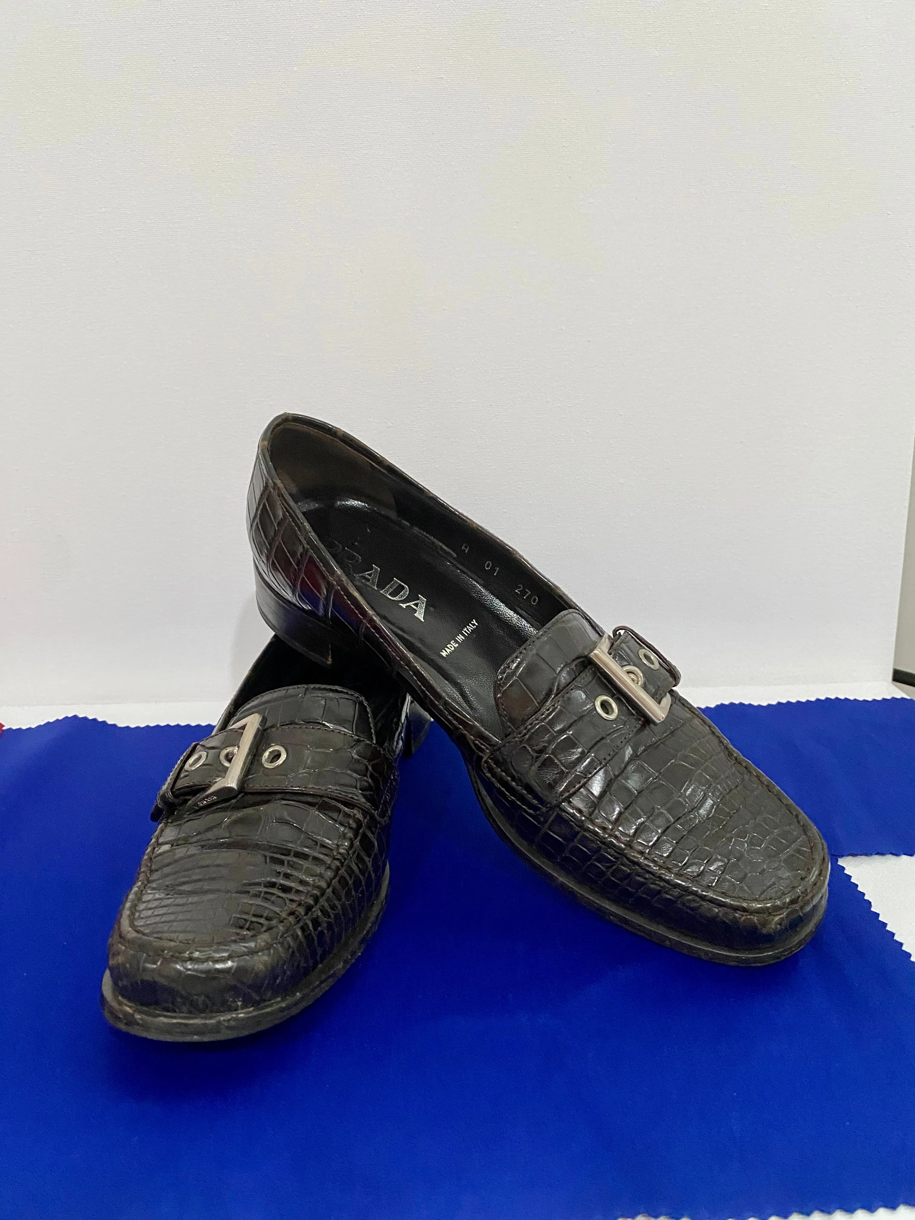 Vintage Prada Crocodile Loafers