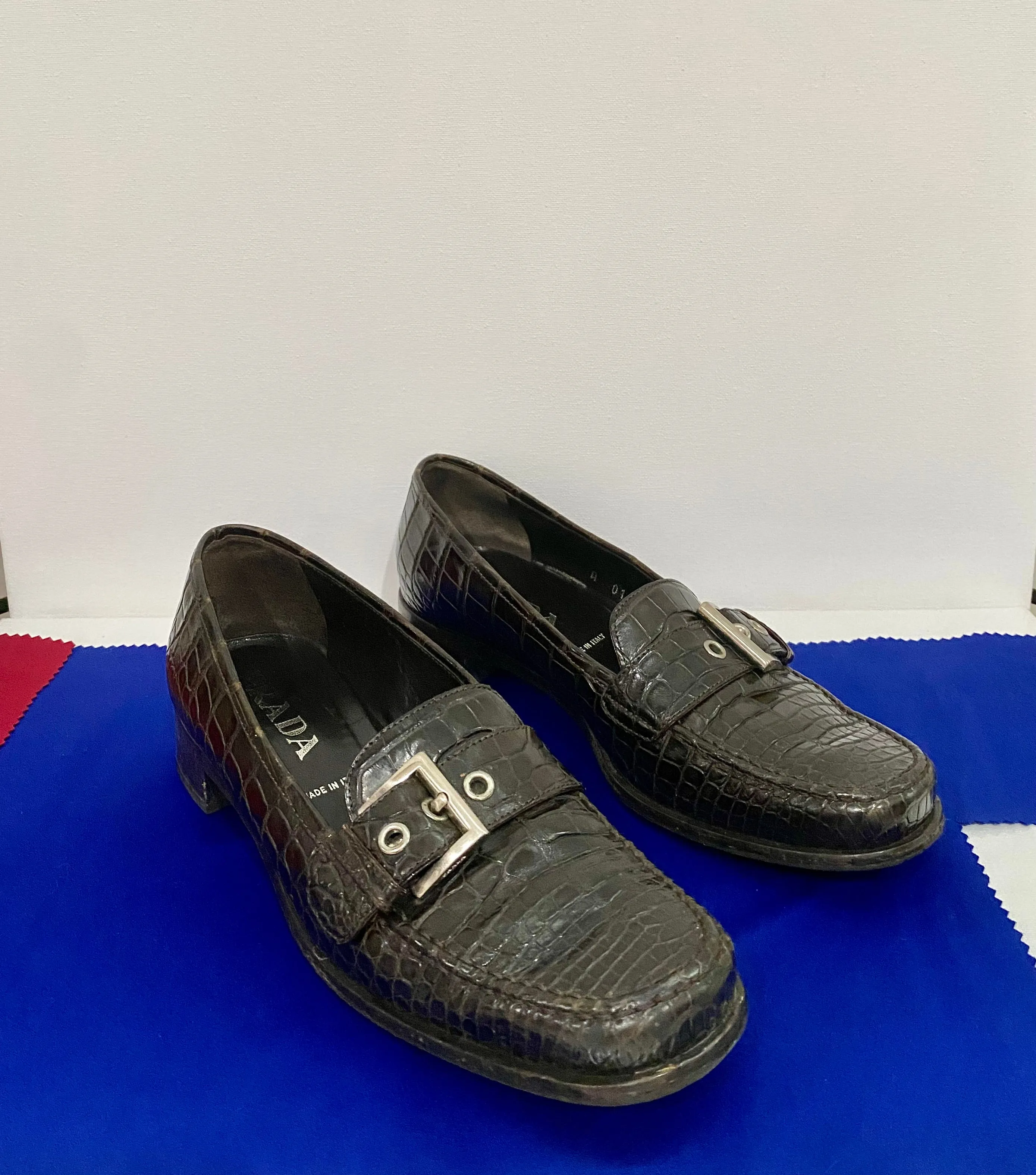 Vintage Prada Crocodile Loafers