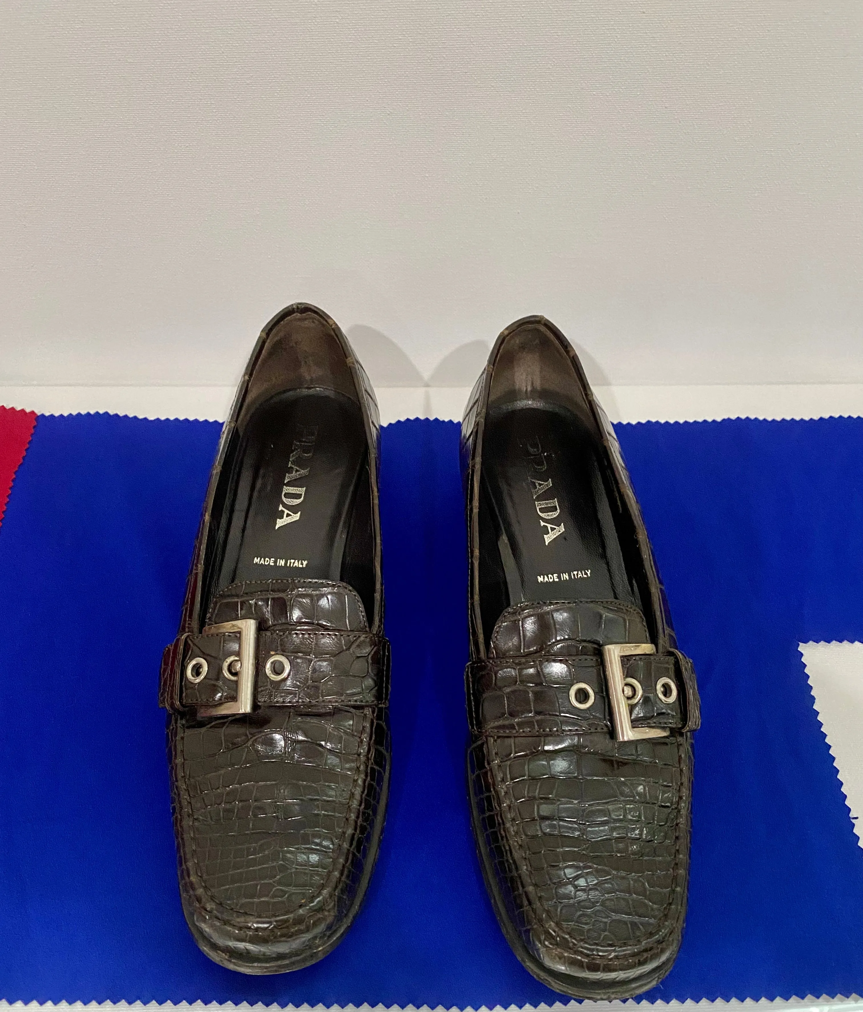 Vintage Prada Crocodile Loafers