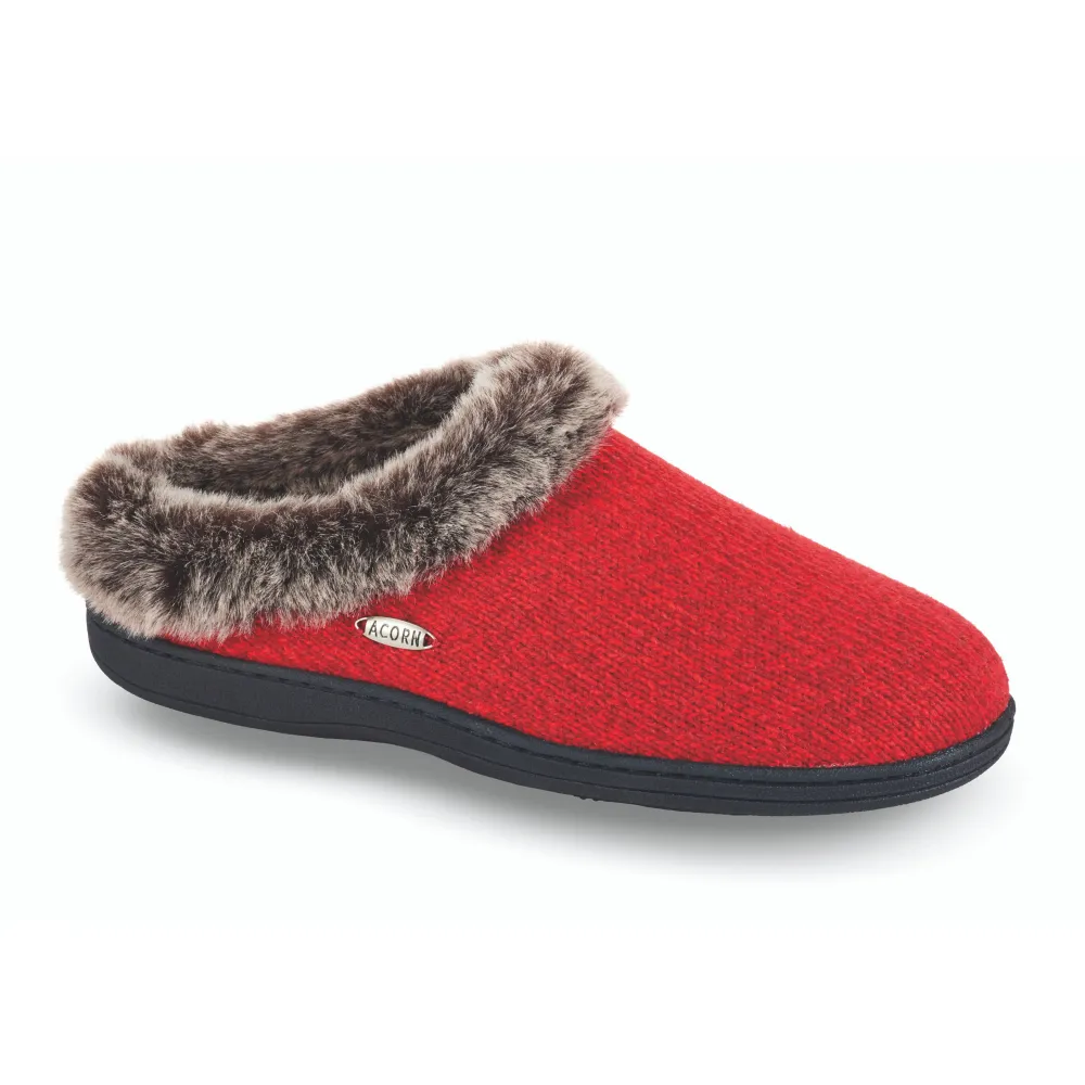Women's Faux Fur Chinchilla Clog with Indoor/Outdoor Sole